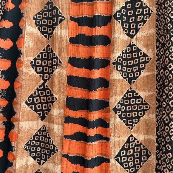 Madam Blue Clothing Animal Print/Tribal Print Skirt, Orange/Brown/Black, L - Picture 14 of 16